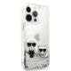 4. Etui Karl Lagerfeld Liquid Glitter Karl&Choupette na iPhone 13 Pro Max 6,7" - srebrne