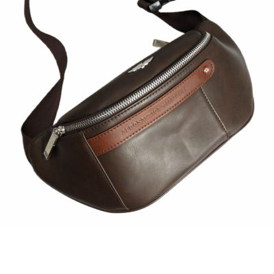3. Saszetka męska nerka biodrowa Aeronautica Militare Waist Bag Brązowa - AM-393-MORO