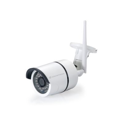 Bezprzewodowa kamera IP w chmurze Conceptronic JARETH HD - Sieciowa kamera bezpieczeństwa - Zewnętrzna - Odporna na warunki atmosferyczne - Kolor (dzień i noc) - 1,3 MP - 1280 x 720 - 720p - Stała ogniskowa - Bezprzewodowa - Wi-Fi - LAN 10/100 - H.26