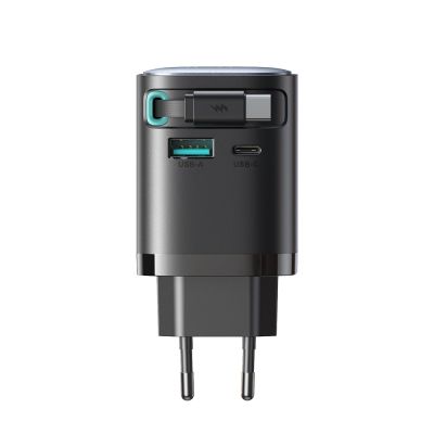 3. Ładowarka GaN Joyroom JR-TCL02 65W USB-A USB-C z wbudowanym kablem USB-C - czarna