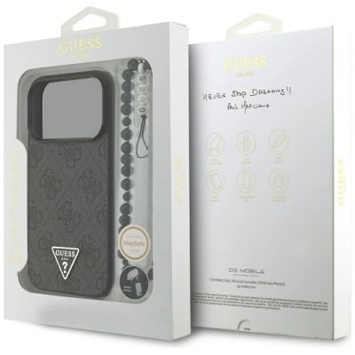 8. Etui Guess 4G Strap Triangle Logo MagSafe na iPhone 17 Pro - czarne