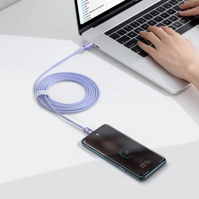 9. Kabel Baseus CAJY000705 USB-C - USB-C PD QC 100W 5A 480Mb/s 2m - fioletowy
