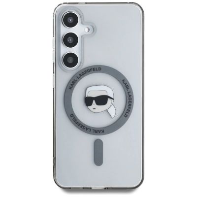 3. Etui Karl Lagerfeld Button Karl Head Printed Logo MagSafe Samsung Galaxy S25 czarny