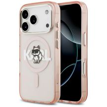 Etui Karl Lagerfeld IML Choupette Sketch Logo MagSafe na iPhone 17 Pro - różowe