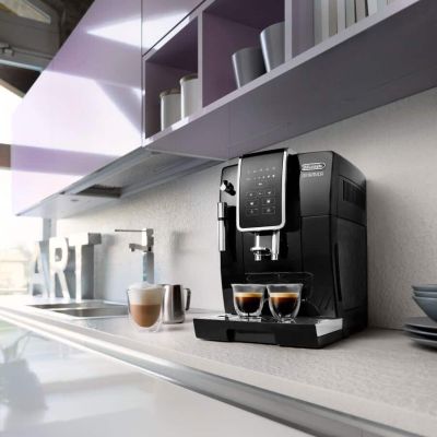 22. Ekspres ciśnieniowy automatyczny DeLonghi Dinamica ECAM 350.15.B (1450W; kolor czarny)