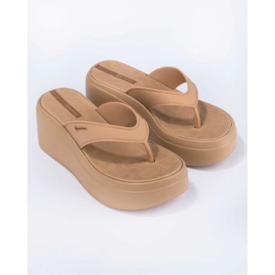 3. Ipanema buty klapki damskie japonki Solaris platforma beżowe
