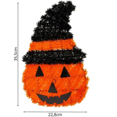 4. FIGURKA DEKORACYJNA DYNIA 35CM HALLOWEEN POMARAŃCZOWY PASEK