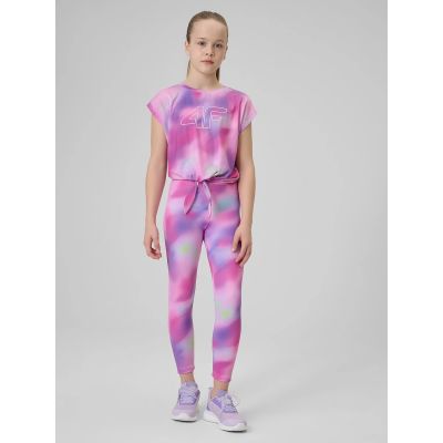 6. Crop-top sportowy szybkoschnący dziewczęcy 4F 4FJRSS26TFTSF2387-90A