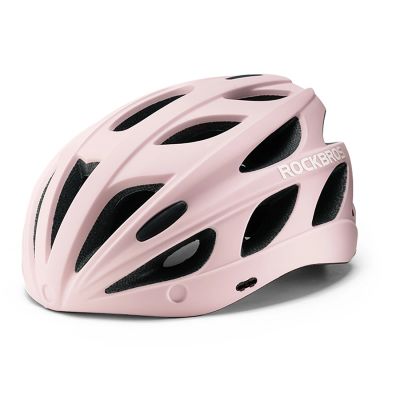 3. Kask rowerowy Rockbros z szybką, odpinane okulary z ochroną UV, odłączany daszek, unisex - różowy