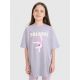 T-shirt oversize z nadrukiem dziewczęcy 4F 4FJRSS25TTSHF2646-25S