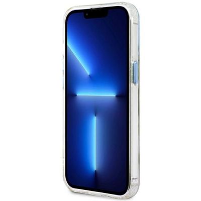 5. Etui Guess Metal Outline MagSafe na iPhone 13 Pro / iPhone 13 - niebieskie