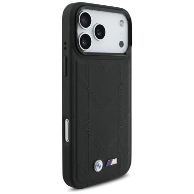 4. Etui BMW M Quilted Logo MagSafe na iPhone 17 Pro Max - czarne