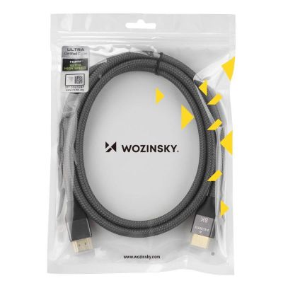 7. Wozinsky kabel HDMI 2.1 8K 60 Hz 48 Gbps / 4K 120 Hz / 2K 144 Hz 2 m srebrny (WHDMI-20)