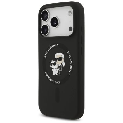 2. Etui Karl Lagerfeld Silicone Karl&Choupette Ring MagSafe do iPhone 17 Pro - czarne
