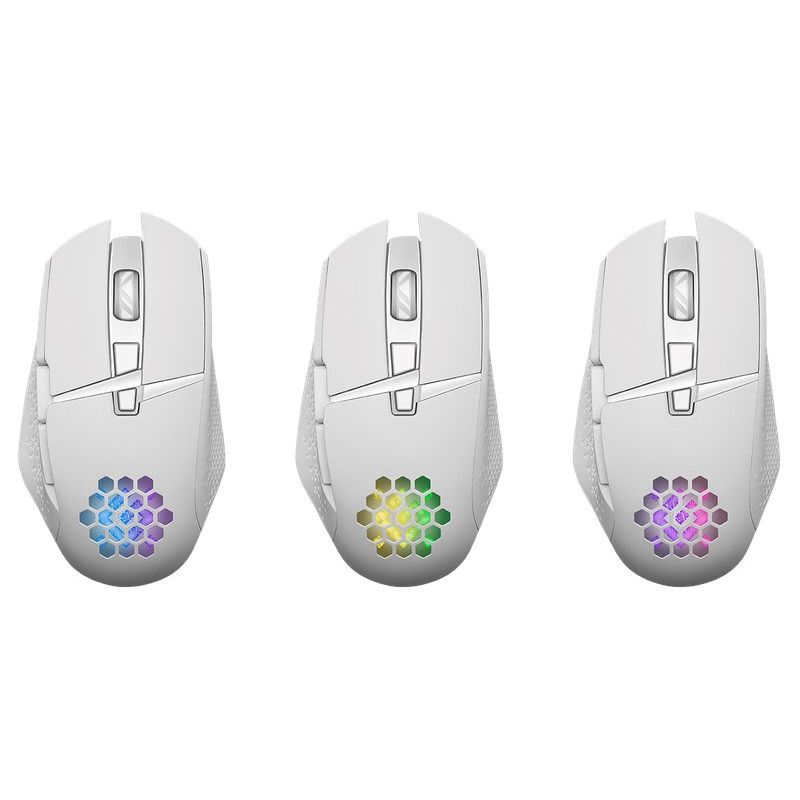 3. DEFENDER MYSZ GM-514 GLORY OPTIC RF RGB 3200DPI 7P BIAŁA 52513