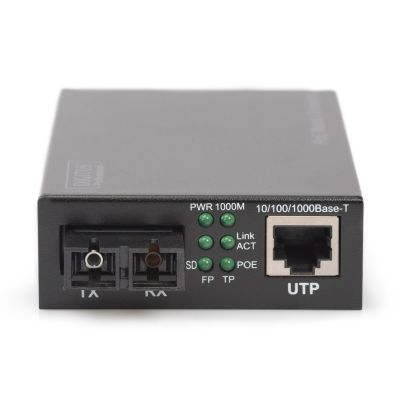 20. Media konwerter RJ45 10/100/1000Base-T na SC duplex 1000Base-LX, SM, 20km