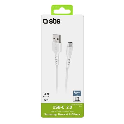 3. Kabel SBS TECABLEMICROC15W USB-A - USB-C 1,5m - biały