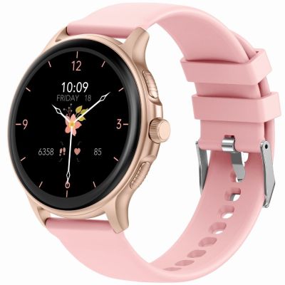 2. Smartwatch Damski GRAVITY GT12-3 Różowy Pasek Silikonowy + Bransoleta Różowe Złoto