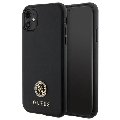 Etui Guess Strass Metal Logo na iPhone 11 / Xr 6.1" - czarne
