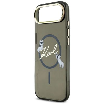 7. Etui Karl Lagerfeld IML Choupettes Karl  Script Logo MagSafe na iPhone Air - czarne
