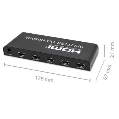 7. QOLTEC ROZDZIELACZ SPLITTER 4XHDMI 4KX2K | 6GB/S | 60HZ