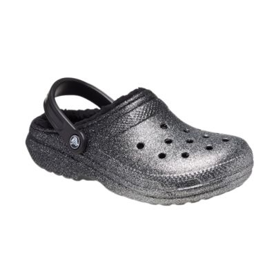 5. Klapki sandały Crocs Classic Glitter Lined Clog Srebrne - 205842-067