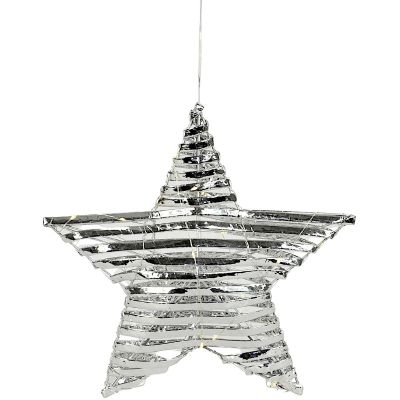 2. GWIAZDA DEKORACYJNA 20LED 30CM SREBRNY