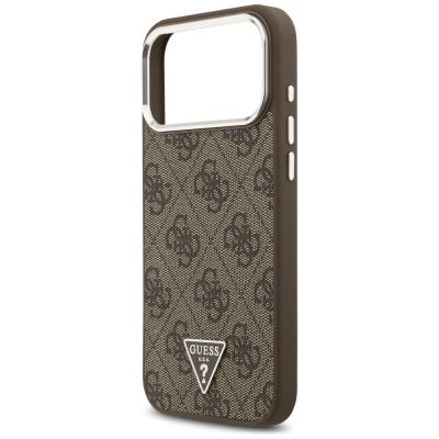 6. Etui Guess 4G Triangle Logo MagSafe na iPhone 17 Pro Max - brązowe