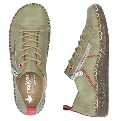 3. Półbuty damskie komfortowe zielone Rieker N2401-54