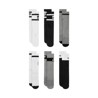 Skarpety Nike Everyday Cush Crew Youth 6PR białe, szare, czarne CK7302 901