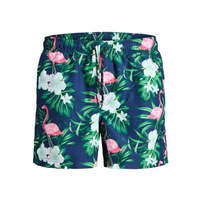Jack&Jones męskie kąpielówki JWHARUBA SWIM PRINTS SHORTS 12206537 NAVY BLAZER FLAMINGO