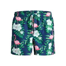 Jack&Jones męskie kąpielówki JWHARUBA SWIM PRINTS SHORTS 12206537 NAVY BLAZER FLAMINGO