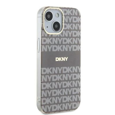 4. Etui DKNY IML Mono & Stripe MagSafe na iPhone 15 / 14 / 13 - beżowe