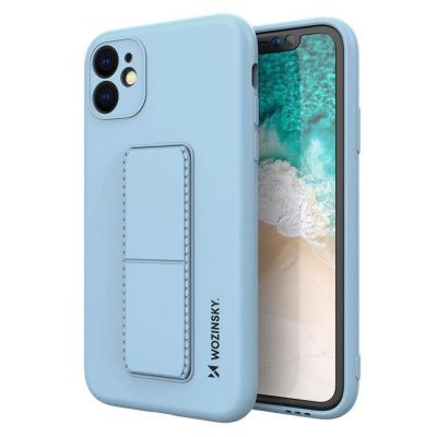 Wozinsky Kickstand Case silikonowe etui z podstawką iPhone 11 Pro Max jasnoniebieskie