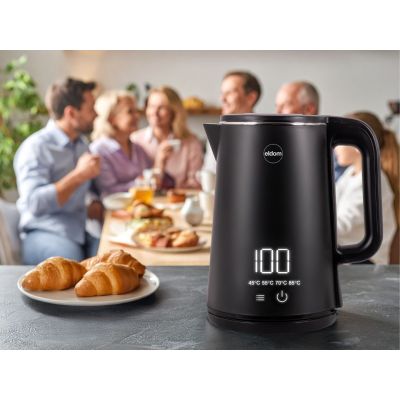 16. ELDOM CZAJNIK BEZPRZEWODOWY C515C 1,8 L 2000W CZARNY 5 PROGRAMÓW 45,55,70,85,100°C , PODTRZYMYWANIE TEMPERATURY