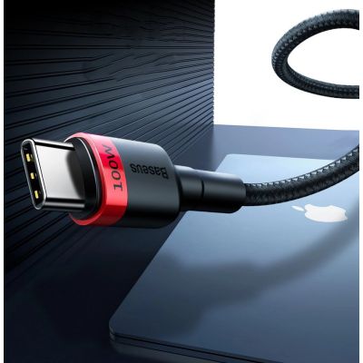 7. Kabel Baseus CATKLF-ALG1 USB-C - USB-C PD QC 100W 5A 2m - szary