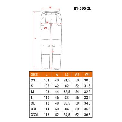 4. Spodnie ochronne NEO tools 81-290-XL Czarny