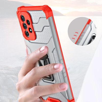 9. Crystal Ring Case pancerne hybrydowe etui pokrowiec + magnetyczny uchwyt Samsung Galaxy A72 4G czarny