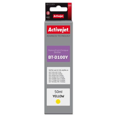 Activejet AB-D100Y Buteleczka z tuszem z atramentem (zamiennik Brother  BT-D100Y; Supreme; 50 ml; żółty)