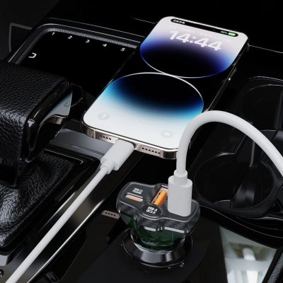 7. Ładowarka samochodowa Dudao R78 78W USB-C PD / 2xUSB-A QC - czarna
