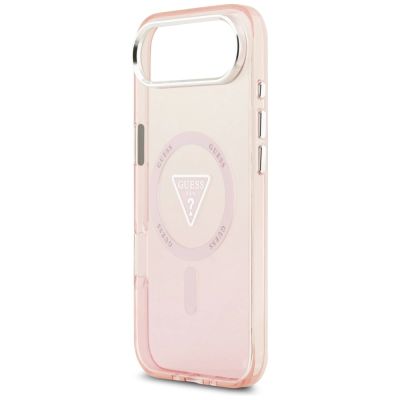 6. Etui Guess IML Gradient Triangle Logo MagSafe na iPhone Air - różowe