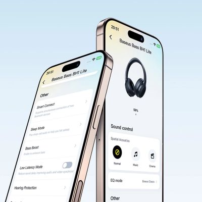 11. Słuchawki bezprzewodowe Baseus Bass BH1 Lite nauszne Bluetooth 6.0 - czarne