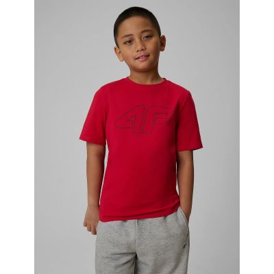 T-shirt regular z nadrukiem chłopięcy 4F 4FJRSS26TTSHM3599-10S