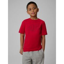 T-shirt regular z nadrukiem chłopięcy 4F 4FJRSS26TTSHM3599-10S