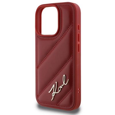 6. Etui Karl Lagerfeld Quilted Signature na iPhone 16 Pro - czerwone