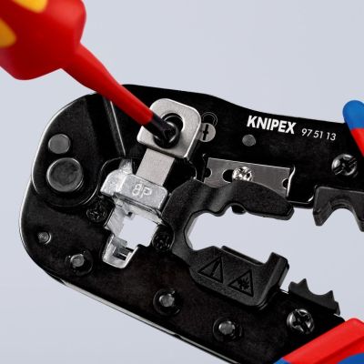 13. Knipex 97 51 13 zaciskarka kablowa Narzędzie do zaciskania Czarny, Niebieski, Czerwony