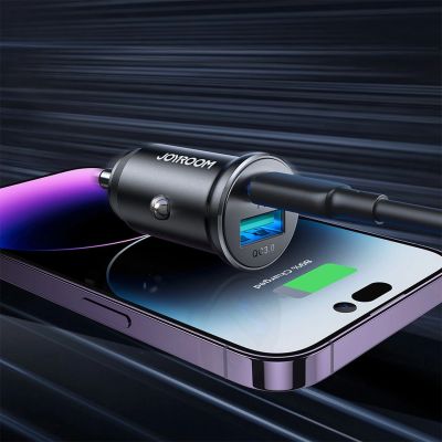 7. Mini ładowarka samochodowa Joyroom JR-CCN05 30W USB-A USB-C - czarna