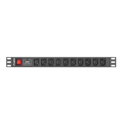 11. Listwa zasilająca Lanberg PDU-10I-0200-IEC-BK (10 gniazd w standardzie IEC320; 10 A; 2m; kolor czarny)