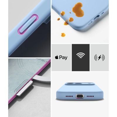 8. Etui Ringke Silicone MagSafe na iPhone 18 Pro / 17 Pro - jasnoniebieskie