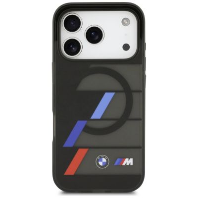 3. Etui BMW M IML Metal Buttons Tricolor Lines MagSafe na iPhone 17 Pro - czarne